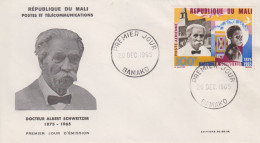 Enveloppe  FDC  1er   Jour    MALI    Docteur   Albert   SCHWEITZER    1965 - Albert Schweitzer