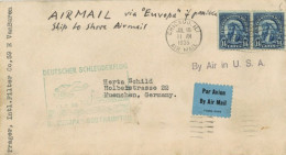 Flugpost Deutscher Schleuderflug Damper Europa"-Southampton, Amerik. Frankatur Chicago 1935 I-II (Rücklasche Beschädigt) - Other & Unclassified