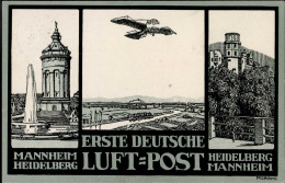 Flugpost Heidelberg Mannheim 19.06.1912 Sign. Morano I- - Otros & Sin Clasificación