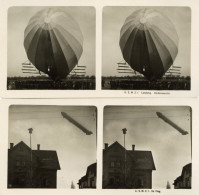 2 Stereo-Bilder (3D) Zeppelin Aus Den 30er Jahren Dirigeable - Airships