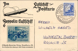 DELAG-Karte (Blick Auf Holnis) Mit Luftpost-Marke Und Sonderstempel 1938 - Luchtschepen