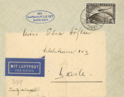 Luftpost Nach Recife (Brasilien) über Frankreich Mit U.a. Steinadler Und 4 RM Zeppelin Frankiert I-II (Öffnungsmängel) D - Dirigeables