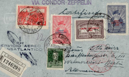 Zeppelin 8. Südamerikafahrt 1932 Argentinische Post Kpl. Satzfrankatur MiF Dirigeable - Dirigeables