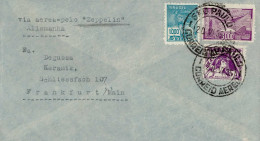 Zeppelin Brasilianische Post Via Aerea-pelo Zeppelin" 20.6.1935 Nach Frankfurt (ohne Ak-O)" Dirigeable - Aeronaves