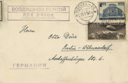 Zeppelin Sowjetunion Zeppelinmarken MiF Auf Luftpost-Brief 1936 Zollöffnung Dirigeable - Zeppeline