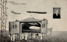 Zeppelin Dresden Luftschiffhafen Und Flugplatz II (Marke Entfernt) Dirigeable - Dirigibili