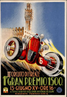 Verkehr Autorennen II Circuito Di Firenze 1 Gran Premio 1500 13. Giugno XV Ore 16 Grand Prix I-II (Ecken Abgestossen) - Sonstige & Ohne Zuordnung