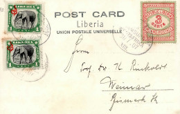 Deutsche Seepost Hamburg-Westafrika AK Monrovia (Liberia) Schiffspost-Stempel XIII. Vom 31.07.1907 I-II - Storia