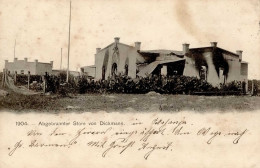 Kolonien Deutsch-Südwestafrika Abgebrannter Store In Dickmann Feldpost Stempel Okahandja 1905 II (bestossen, Fleckig) Co - Histoire