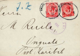 Kolonien Deutsch-Südwestafrika Britische Frankatur Nachverwendete Deutsche Bahnpost-Stempel Swakopmund- (teilaptiert) 19 - Historia