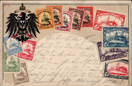 Kolonien Deutsch-Südwestafrika Wappen Briefmarken Prägekarte Stempel 10.03.1906 I-II Colonies - History
