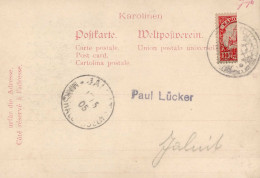 Kolonien KAROLINIEN - HALBIERUNG 9 H Auf Karolinen-Ak Mit Ank-o Jaluit 1905 Mi. 150  Colonies - Geschiedenis