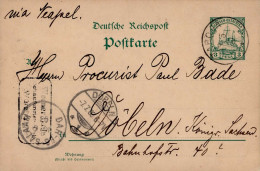 Kolonien Deutsch-Ostafrika Ganzsache Von Tabora Nach Döbeln (Durchgangsstempel Dar-es-Salaam) 1903 I-II (RS Klebereste)  - Geschichte