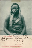 Kolonien Kamerun Portrait Einer Einborenen Stempel Viktoria 11.06.1904 II (Klebereste VS) Colonies - Histoire