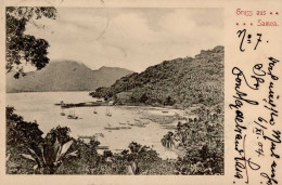 Kolonien Samoa Blick Auf Den Strand Stempel Apia 06.11.1904 I-II Colonies - Geschichte