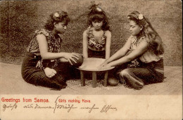 Kolonien Samoa Girls Making Kava I-II (Marke Entfernt, Kl. Eckbug) Colonies - History