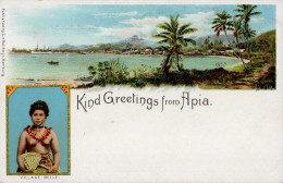 Kolonien Samoa Kind Greetings From Apia Litho I-II Colonies - Geschichte