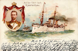 Kolonien Kiaotschau Flaggschiff Deutschland Gefion 1898 I-II (Ecken Abgestossen, Marke Entfernt, Ecke Gestaucht) Colonie - Storia