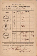 Vorläufer 1882 Berlin Preisliste Dampfmühle Schütt Friedrichstraße 104a 2.12.1882 Von Berlin Nach Hersbruck I-II - Andere & Zonder Classificatie