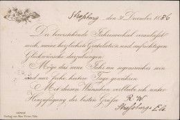 Vorläufer 1886 Neujahr-Vordruckkarte Verlag Max Victor, Köln Gelaufen 31.12.1886 Von Strassburg Nach Leipzig I-II Bonne  - Andere & Zonder Classificatie