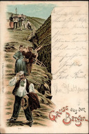 Gruß Aus Den Bergen Lithographie 1897 I-II - Andere & Zonder Classificatie