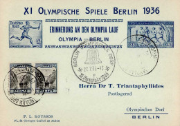 BERLIN OLYMPIA 1936 WK II - Erinnerung An Den OLYMPIA-LAUF Deutscher Und Griechischer S-o I - Olympische Spelen