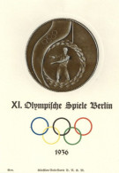 BERLIN OLYMPIA 1936 WK II - METALL-RELIEFKARTE DISKUSWERFER I - Olympic Games