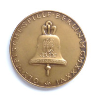 Olympiade 1936 Berlin Gedenk Medaille (Bronze) Zu Den Olympischen Spielen 36mm Durchm. - Olympic Games