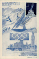 Olympiade Winterspiele St. Moritz 1948 Österreich Sonderstempel St. Anton Am Arlberg Schmuckkarte - Olympische Spelen
