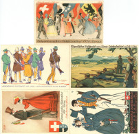 Schützenfest Aarau 1924 Lot Mit 5 Künstlerkarten I-II - Tiro (armas)