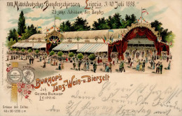 Leipzig XVII. Mitteldeutsches Bundesschiessen 1898 Burhops Tanzzelt I-II - Waffenschiessen