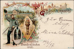 Nürnberg XII. Deutsches Bundesschiessen 1897 Sign. Zinn I-II - Schieten (Wapens)