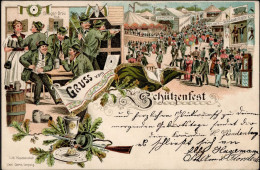 Schützenfest Gruss Vom 1903 I-II Montagnes - Schieten (Wapens)