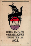 Studentika Münster Reifeprüfung Oberrealschule 1923 II (Marke Entfernt) - Sonstige & Ohne Zuordnung