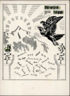 Studentika Traunstein Absolvia Truna 1936 WK II Aufgehende Sonne Künstlerkarte Sign. I- - Altri & Non Classificati