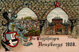 Studentika Die Einjährigen Arnsberg 1908 I-II (Ecken Gestaucht) - Autres & Non Classés