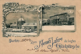 Berlin Mitte (1000) Winter-Karte Mondschein-Karte 1899 I - Ploetzensee