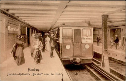 Hamburg (2000) Hochbahn Haltestelle Barkhof Unter Der Erde UBahn Richtung Barmbek Frauen Hutmode 1912 I- Femmes - Sonstige & Ohne Zuordnung