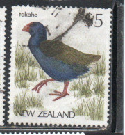 NEW ZEALAND NUOVA ZELANDA 1985 1989 1988 NATIVE BIRDS TAKAHE 5$ USED USATO OBLITERE' - Used Stamps