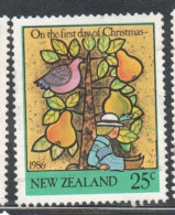 NEW ZEALAND NUOVA ZELANDA 1986 THE TWELVE DAYS CHRISTMAS NATALE NOEL WEIHNACHTEN NAVIDAD 25c USED USATO OBLITERE' - Usados