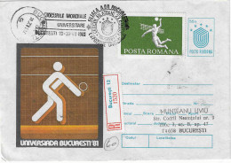 1981 Le Volley-Ball Aux  Jeux Universitaires Mondiaux à Bucarest: Entier-postal Recommandé - Volleybal