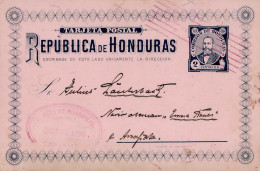 Honduras Ganzsache 1896 Ascher P 25 Von Amapala, Rückseitige Haftstelle, I-II - Honduras
