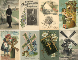 Glückwunschkarten Und Motive Sammlung Ca. 800 AK Vor 1945, Viel Konfirmation U. Windmühlen, Etliche Lithos - 500 Postcards Min.