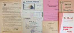 WK II KdF Interessanten Lot Zum Thema KdF-Wagen Mit Ca. 30 Dokumenten Aus Der Zeit Vom 1939 Bis 1962. Dabei Sparkarten-Q - 100 - 499 Postkaarten