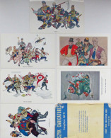 Antipropaganda WK II Szyk, Arthur Serie Mit 6 Großformatigen (ca. 11x18cm) Künstlerkarten Mit Original-Umschlag 1942 I-I - 100 - 499 Postcards