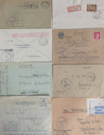 Feldpost WK II  Lot Von 13 Interessanten Belegen U.a. R-Brief Zettel Kaserne Regenwurmlager über Meseritz - 100 - 499 Postcards