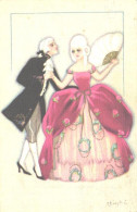 Carlo Chiostri:Glamour Pair, Lady With Fan, Pre 1930 - Chiostri, Carlo