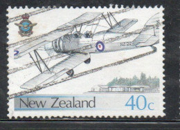 NEW ZEALAND NUOVA ZELANDA 1987 ROYAL AIR FORCE AVRO 626 VIGRAM AIRFIELD 40c USED USATO OBLITERE' - Used Stamps