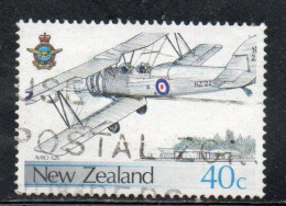NEW ZEALAND NUOVA ZELANDA 1987 ROYAL AIR FORCE AVRO 626 VIGRAM AIRFIELD 40c USED USATO OBLITERE' - Usados