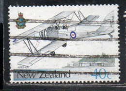 NEW ZEALAND NUOVA ZELANDA 1987 ROYAL AIR FORCE AVRO 626 VIGRAM AIRFIELD 40c USED USATO OBLITERE' - Gebraucht